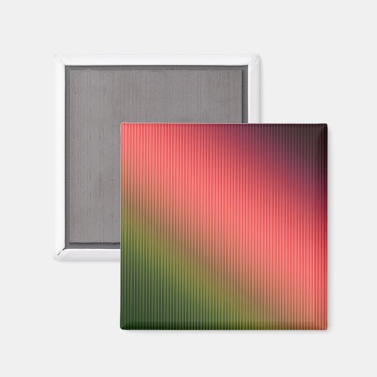 Gestreepte, rode, groene, verloopslindende kussen magneet (Voorkant / Achterkant)