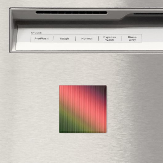 Gestreepte, rode, groene, verloopslindende kussen magneet (Insitu (Vaatwasser))