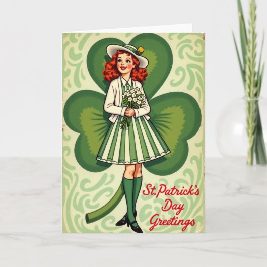 Gestreepte rok St. Patrick's Day kaart (Voorkant)