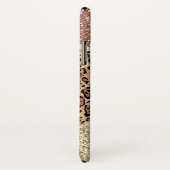 Gestreepte Roos Gold Glitter Leopard Monogram Case-Mate iPhone Case (Achterkant / rechts)