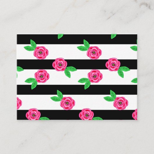 Gestreepte Roos Visitekaartje (Voorkant)