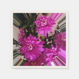 Gestreepte Roze Bloemen Bloemig Servet
