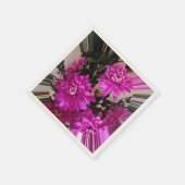 Gestreepte Roze Bloemen Bloemig Servet (Hoek)