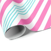 Gestreepte roze en blauw snoepriet  cadeaupapier (Rol Hoek)