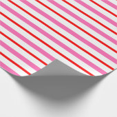 Gestreepte roze en rood cadeaupapier (Hoek)