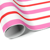Gestreepte roze en rood cadeaupapier (Rol Hoek)