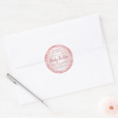 Gestreepte Roze Gouden Bladerige Omlijste Body But Ronde Sticker (Envelop)