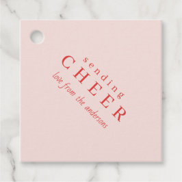 Gestreepte roze kerstcadeau Labels