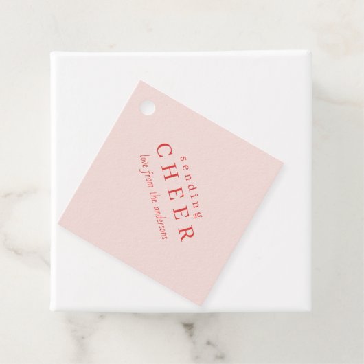 Gestreepte roze kerstcadeau Labels (In situ)