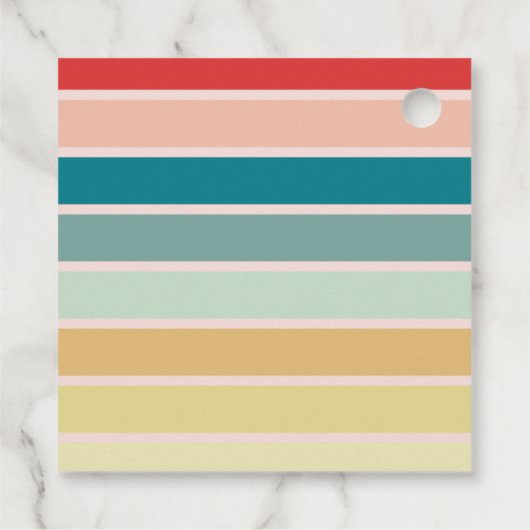 Gestreepte roze kerstcadeau Labels (Achterkant)