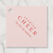 Gestreepte roze kerstcadeau Labels (Voorkant)