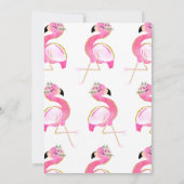 Gestreepte roze Let's Flamingle Flamingo Verjaarda Kaart (Achterkant)