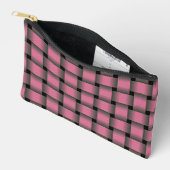 Gestreepte roze mand Weave Print gesneden naaizak Etui (Open)