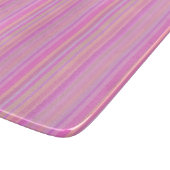 Gestreepte roze pastel retro glas snijplank (Hoek)
