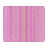 Gestreepte roze pastel retro glas snijplank (Voorkant)