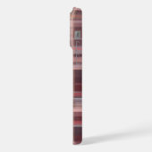 Gestreepte roze rood paarse tinten met geruite mon iPhone hoesje (Linkerkant)