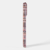 Gestreepte roze rood paarse tinten met geruite mon iPhone hoesje (Rechterkant)