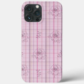 Gestreepte roze roos Case-Mate iPhone case (Achterkant)