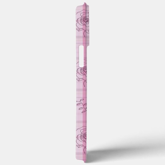 Gestreepte roze roos Case-Mate iPhone case (Achterkant / Rechts)
