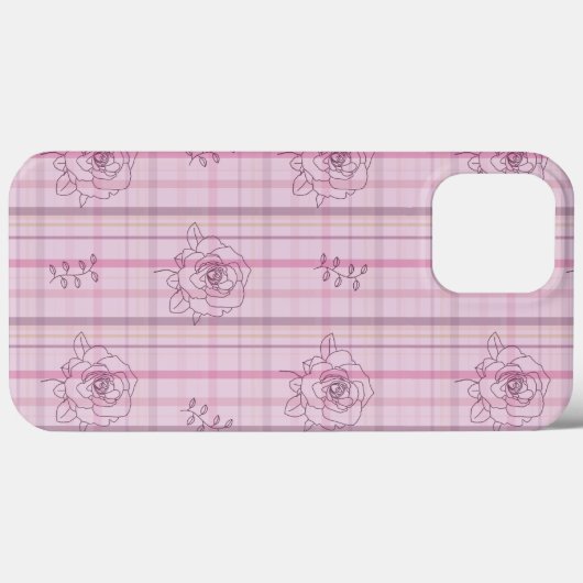 Gestreepte roze roos Case-Mate iPhone case (Achterkant (horizontaal))