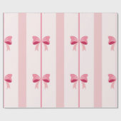 Gestreepte roze strik genot cadeaupapier (Vlak)
