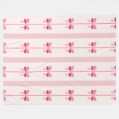 Gestreepte roze strik genot fleece deken (Voorkant (Horizontaal))