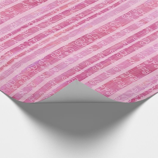 Gestreepte roze verlooppapier cadeaupapier (Hoek)