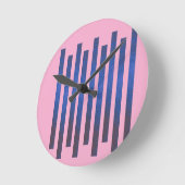 Gestreepte Roze Wandklok (Hoek)