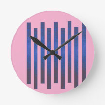 Gestreepte Roze Wandklok