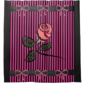 Gestreepte roze zwarte gordijn (Voorkant)