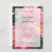 Gestreepte Rozen Open Huis Tuin Feestuitnodigingen Kaart (Voorkant)