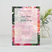 Gestreepte Rozen Open Huis Tuin Feestuitnodigingen Kaart (Staand voorkant)