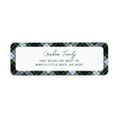 Gestreepte Rustic Gordon Tartan Script Retouradres Etiket (Voorkant)