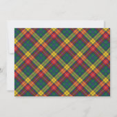 Gestreepte Rustieke Monogram Tartan Notitiekaartje (Achterkant)