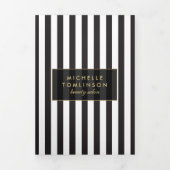  gestreepte salonbrochure drieluik kaart (Cover)