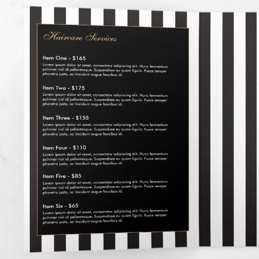  gestreepte salonbrochure drieluik kaart (Binnenzijde eerst)