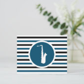 Gestreepte Saxofone-Briefkaart Briefkaart (Staand voorkant)