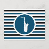 Gestreepte Saxofone-Briefkaart Briefkaart (Voorkant)