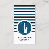 Gestreepte Saxofone-Visitekaartje Visitekaartje (Voorkant)