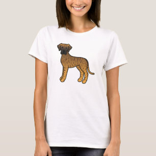 Gestreepte schattige cartoon Dogge hond T-shirt