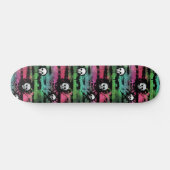 Gestreepte schedel Urban Punk graffiti patroon Persoonlijk Skateboard (Horizontaal)