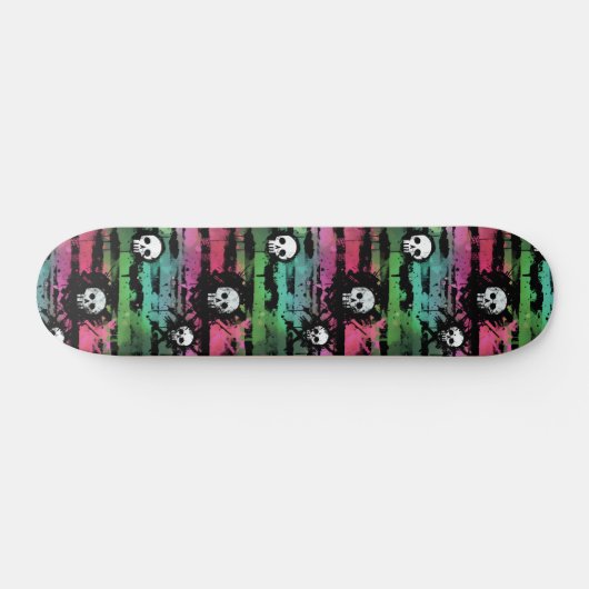 Gestreepte schedel Urban Punk graffiti patroon Persoonlijk Skateboard (Horizontaal)