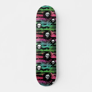 Gestreepte schedel Urban Punk graffiti patroon Persoonlijk Skateboard