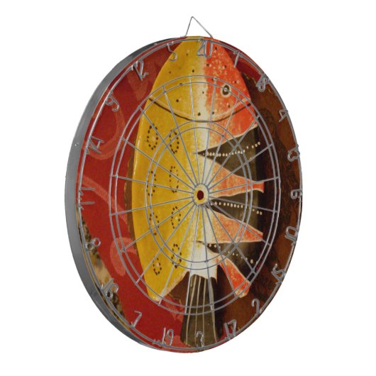 Gestreepte sensatie Tijger Barb Fish Art Print Dartbord (Voorkant Links)