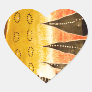 Gestreepte sensatie Tijger Barb Fish Art Print Hart Sticker