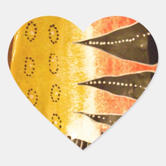 Gestreepte sensatie Tijger Barb Fish Art Print Hart Sticker (Voorkant)