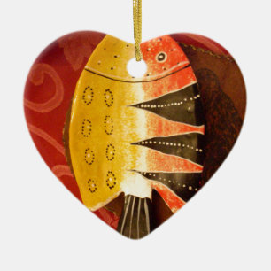 Gestreepte sensatie Tijger Barb Fish Art Print Keramisch Ornament