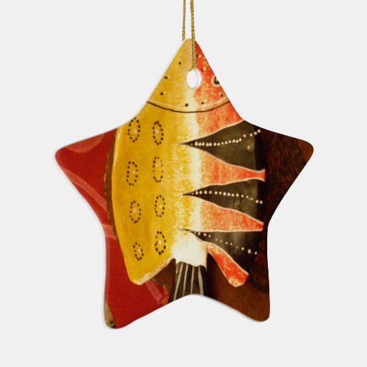 Gestreepte sensatie Tijger Barb Fish Art Print Keramisch Ornament (Rechts)