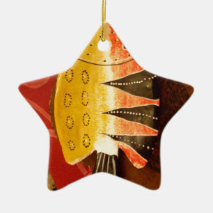 Gestreepte sensatie Tijger Barb Fish Art Print Keramisch Ornament