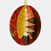 Gestreepte sensatie Tijger Barb Fish Art Print Keramisch Ornament (Rechts)
